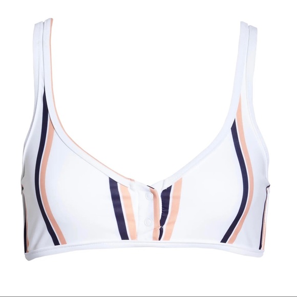 TAVIK WHITE STRIPED BIKINI TOP - Picture 9 of 11